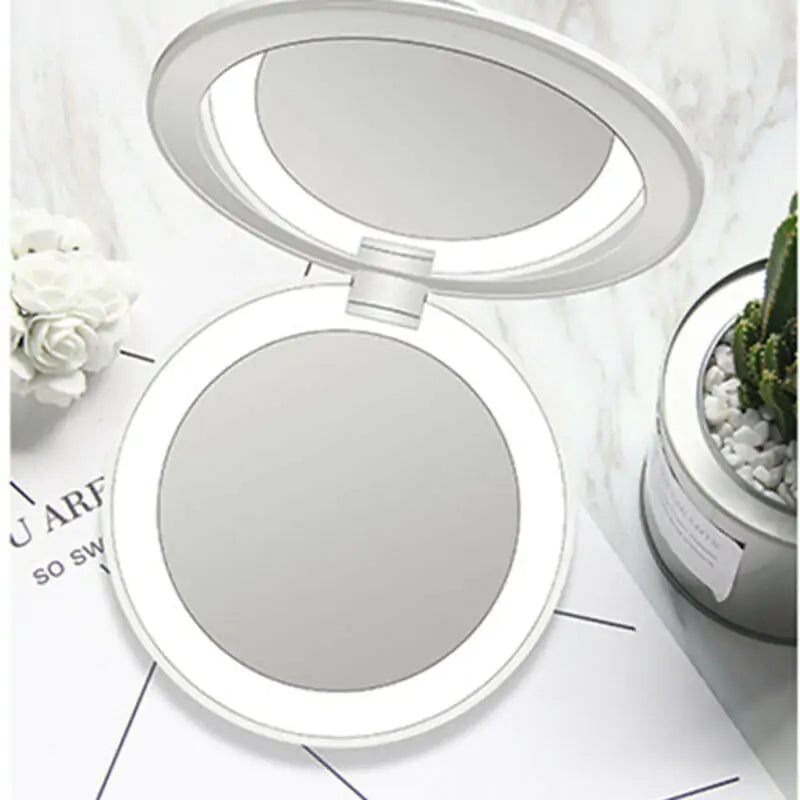 Portable Charger Makeup Mirror With Light