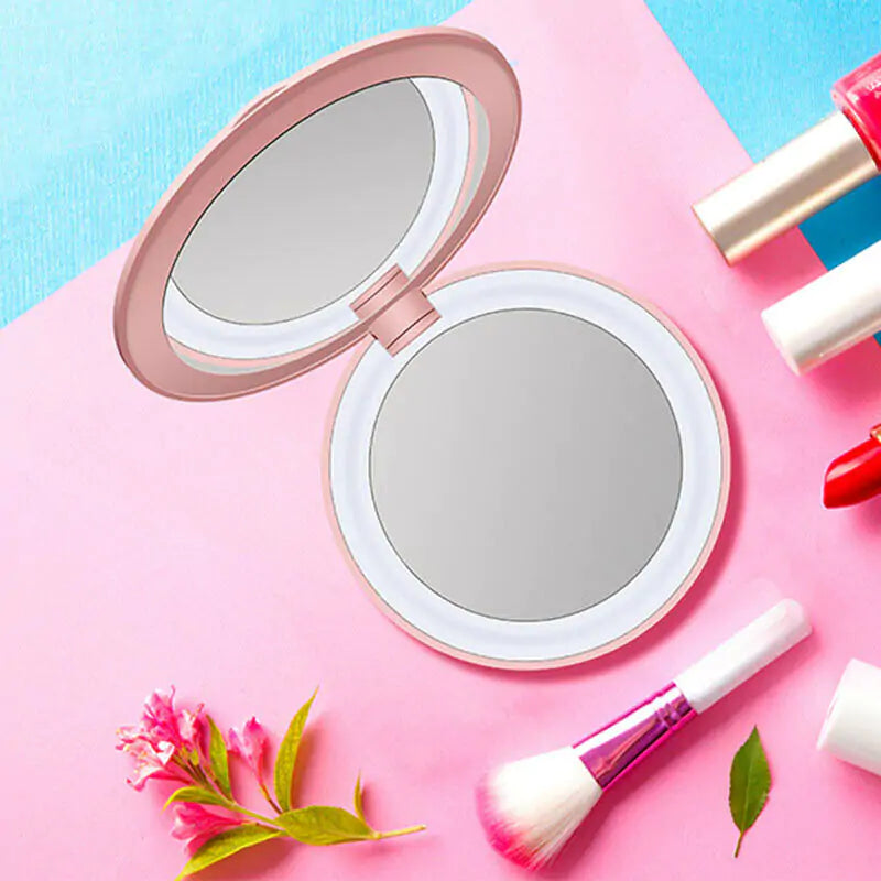 Portable Charger Makeup Mirror With Light